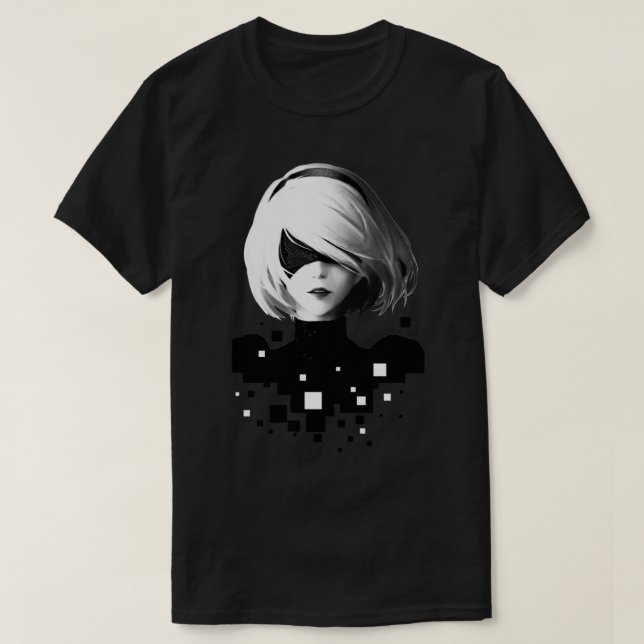 Camiseta 2B y píxeles (Diseño del anverso)