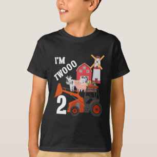 Camiseta 2do cumpleaños amante de la granja de niños de 2