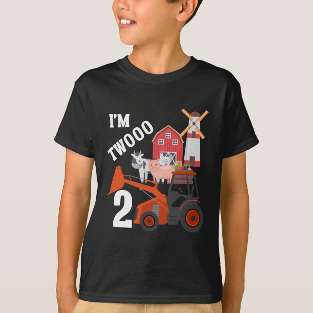 Camiseta 2do cumpleaños amante de la granja de niños de 2 a (Anverso)