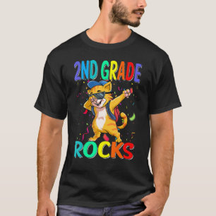 Camiseta 2do Grado Gato de Roca de Regreso a la Escuela