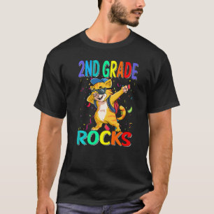 Camiseta 2do Grado Gato de Roca de Regreso a la Escuela