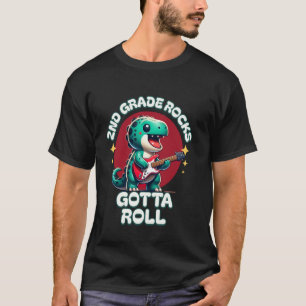 Camiseta 2do Grado Mola. Tengo que Rodar Dinosaurio y Guita