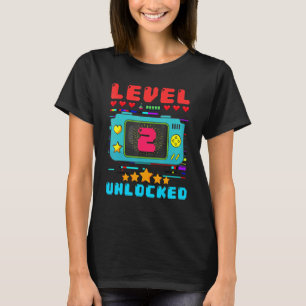 Camiseta 2nd Birthday Boy Level 2 Unlocked Video Gamer Birt