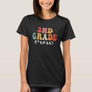 Camiseta 2nd Grade Crew Retro Groovy Men Women First Day Of