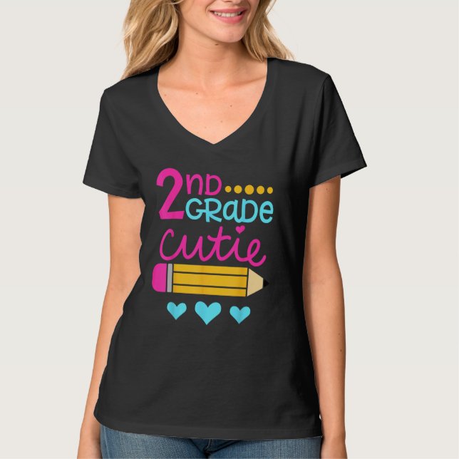 Camiseta 2nd Grade Cutie First Day of School Back to School (Anverso)