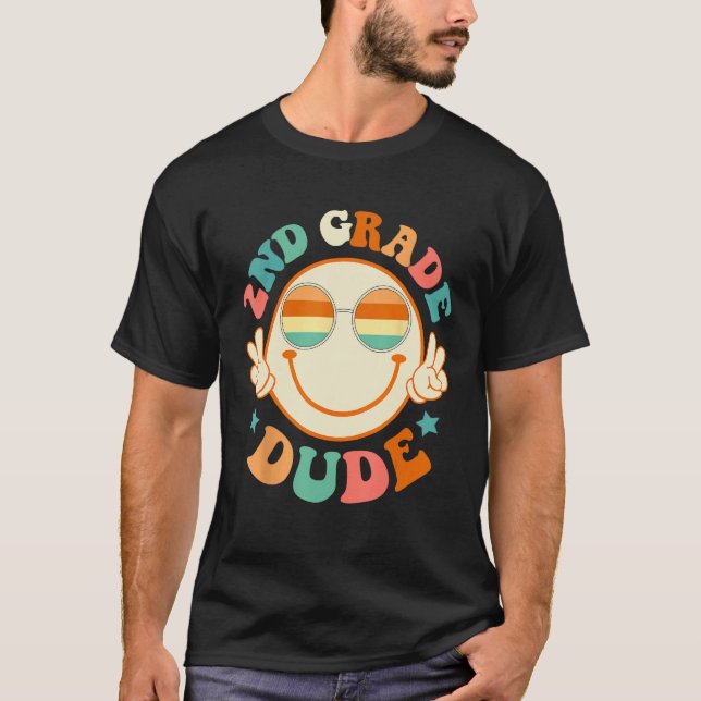 Camiseta 2nd Grade Dude Happy Face First Day Back To School (Anverso)