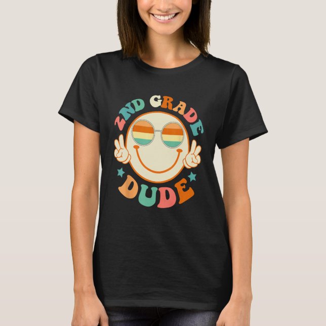 Camiseta 2nd Grade Dude Happy Face First Day Back To School (Anverso)