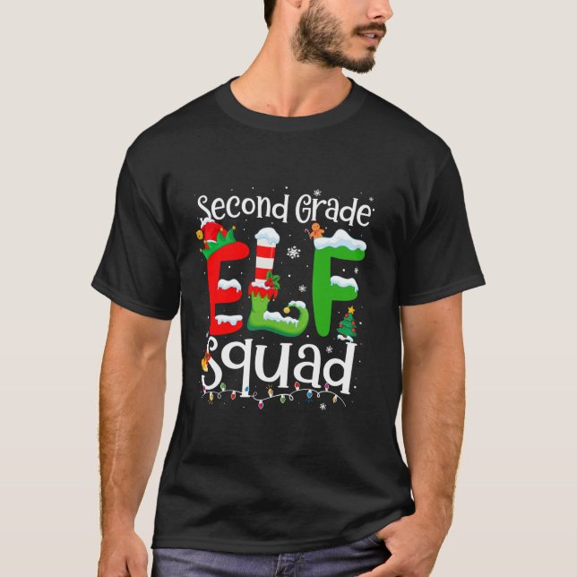 Camiseta 2nd Grade Elf Squad Xmas Funny Christmas Second Gr (Anverso)