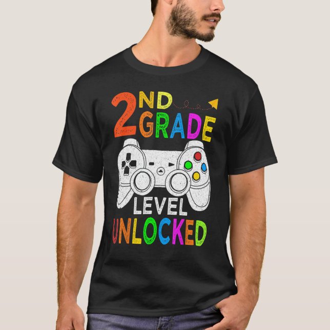 Camiseta 2nd Grade Level Unlocked Happy Back To School Game (Anverso)