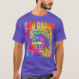 Camiseta 2nd Grade Level Unlocked Tie Dye Video Game Back T