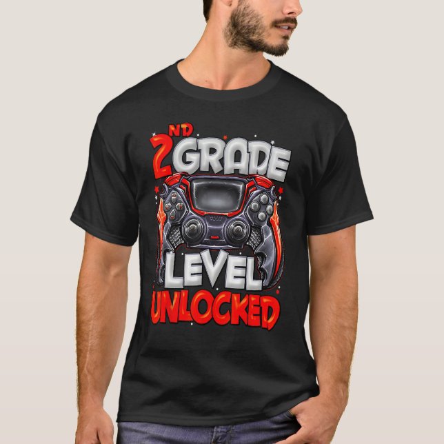 Camiseta 2nd Grade Level Unlocked Video Game Back To School (Anverso)