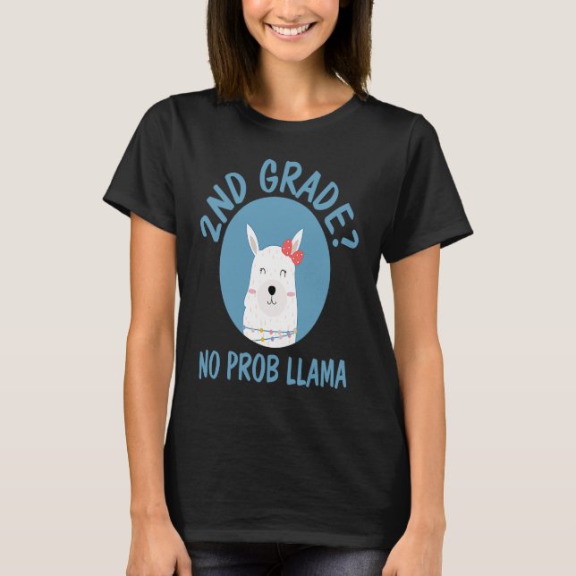 Camiseta 2nd Grade Llama  Teacher Student Back To School (Anverso)