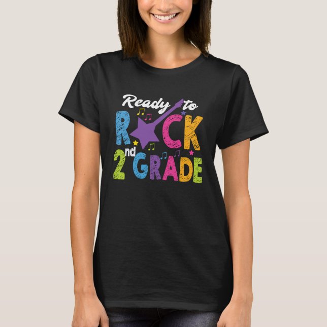 Camiseta 2nd Grade School Ready to Rock Second Back to Scho (Anverso)