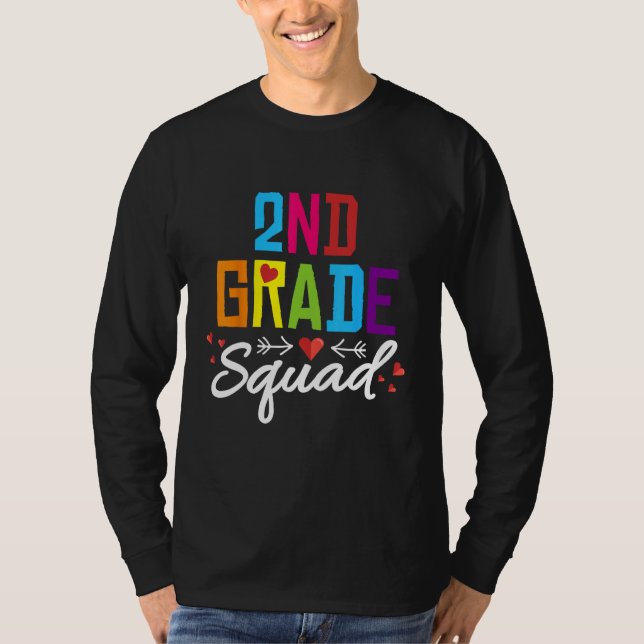 Camiseta 2nd Grade Squad  Second Teacher Student Team Back  (Anverso)