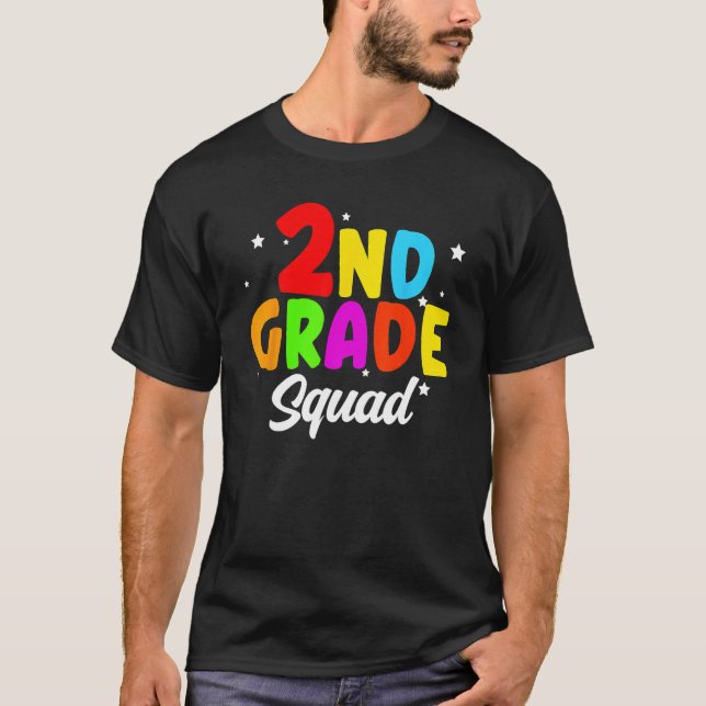 Camiseta 2nd Grade Squad Second Teacher Student Team Back T (Anverso)