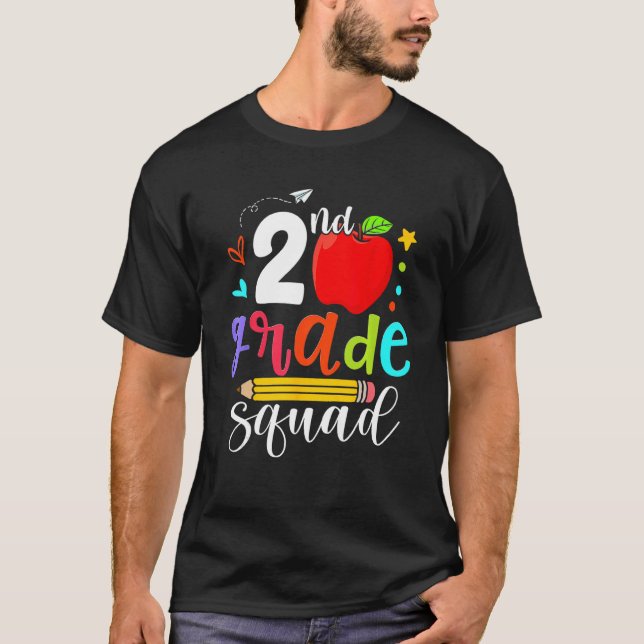 Camiseta 2nd Grade Squad Second Teacher Student Team Back T (Anverso)