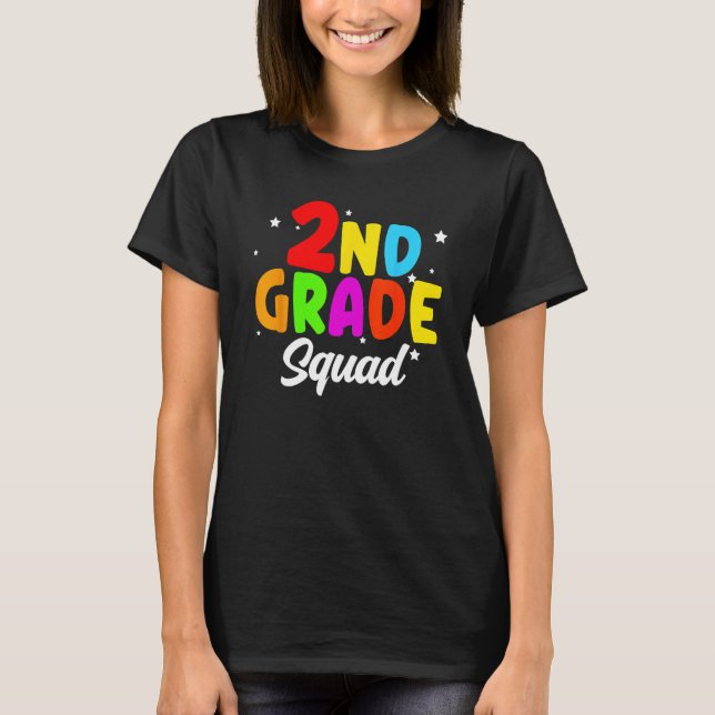 Camiseta 2nd Grade Squad Second Teacher Student Team Back T (Anverso)