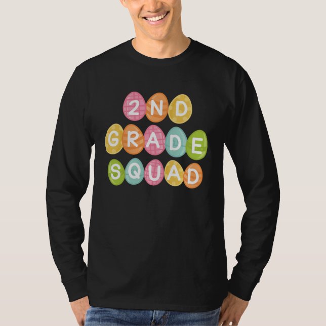 Camiseta 2nd Grade Squad Teacher Student Team Happy Easter  (Anverso)