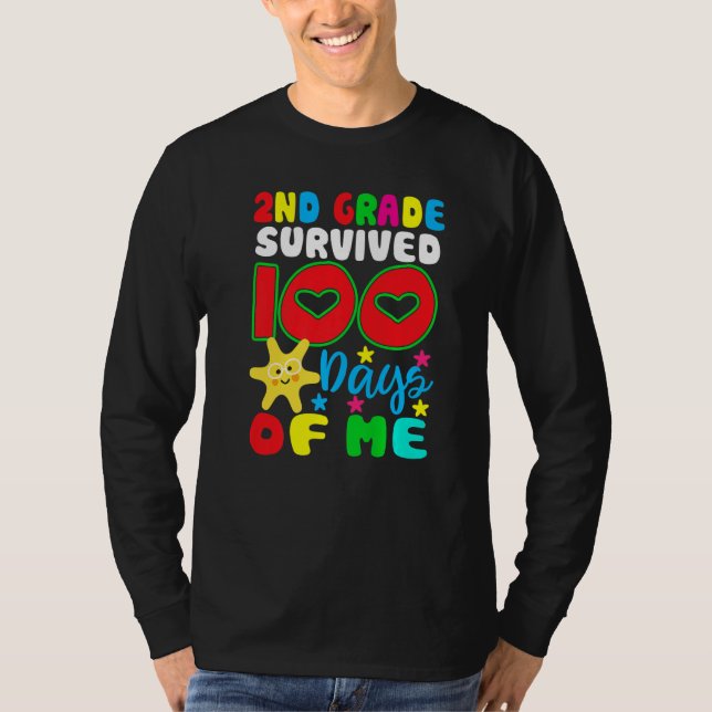 Camiseta 2nd Grade Survived 100 Days Of Me for Teacher Chil (Anverso)