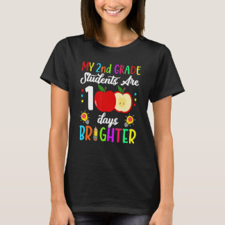 Camiseta 2nd Grade Teacher 100 Days Brighter 100th Day of S