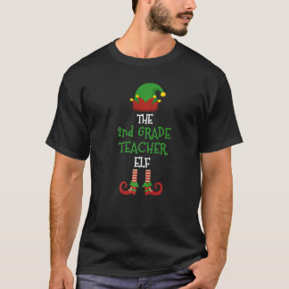 Camiseta 2nd Grade Teacher Elf Matching Pajamas Christmas T
