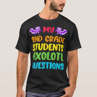 Camiseta 2nd Grade Teacher I Aolotl Questions Cute Rainbow