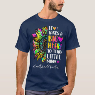Camiseta 2nd Grade Teacher It Takes A Big Heart to Shape Li