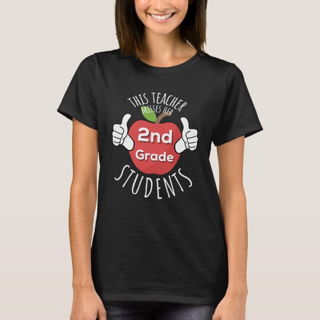 Camiseta 2nd Grade Teacher Misses Students Virtual Educatio (Anverso)