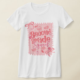 Camiseta 2nd Grade Teacher Pencil Coquette Bow
