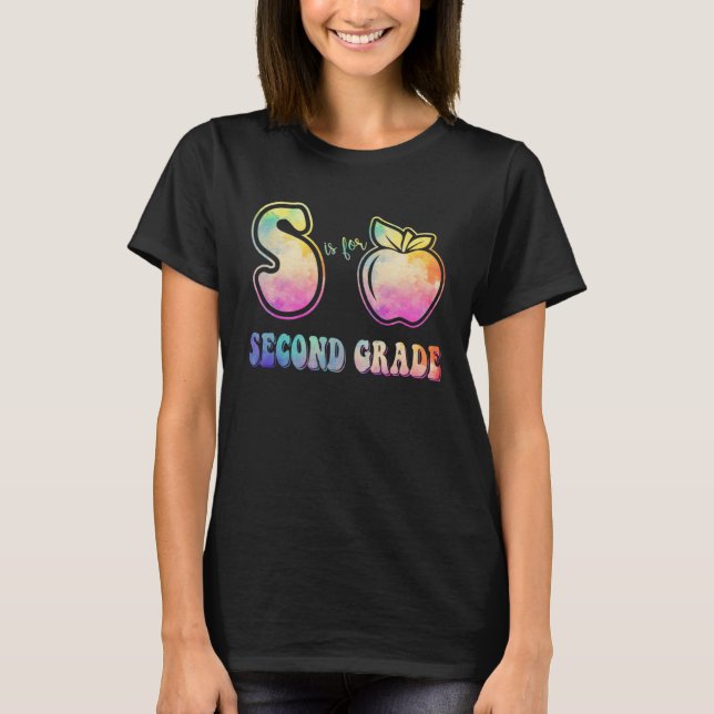 Camiseta 2nd Grade Teacher  S is for Second Grade Tie Dye A (Anverso)