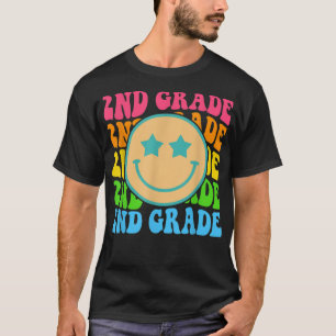 Camiseta 2nd Grade Teachers Back To School Retro Face Happy