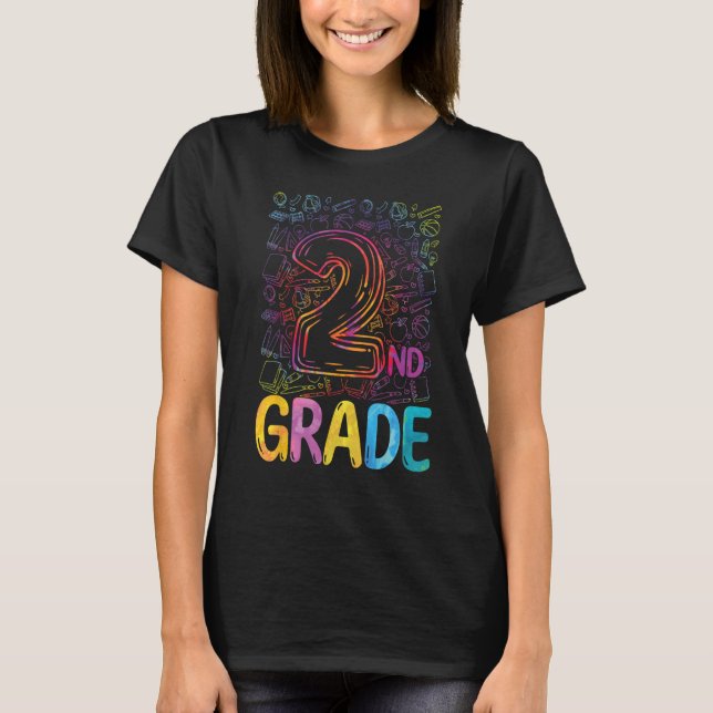 Camiseta 2nd Grade Tie Dye Teachers Kids Back to School 202 (Anverso)