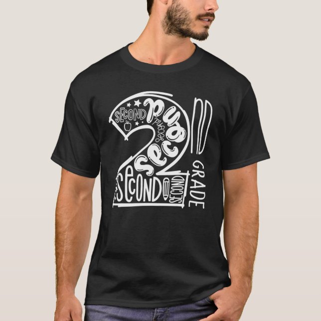 Camiseta 2nd Grade Typography Team Second Grade  Back To Sc (Anverso)