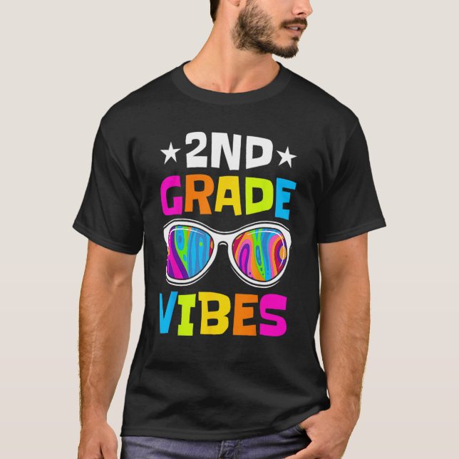 Camiseta 2nd Grade Vibes Sunglasses Back To School  Student (Anverso)