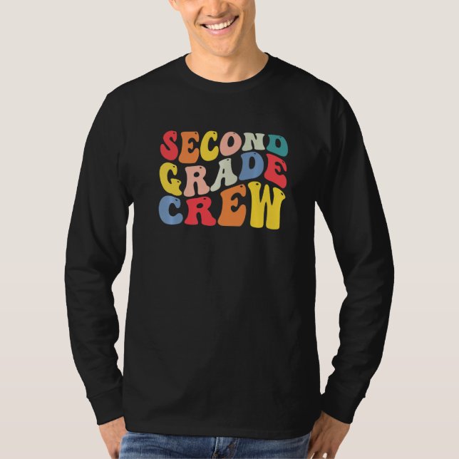 Camiseta 2nd Second Grade Crew Teacher Back To School Retro (Anverso)