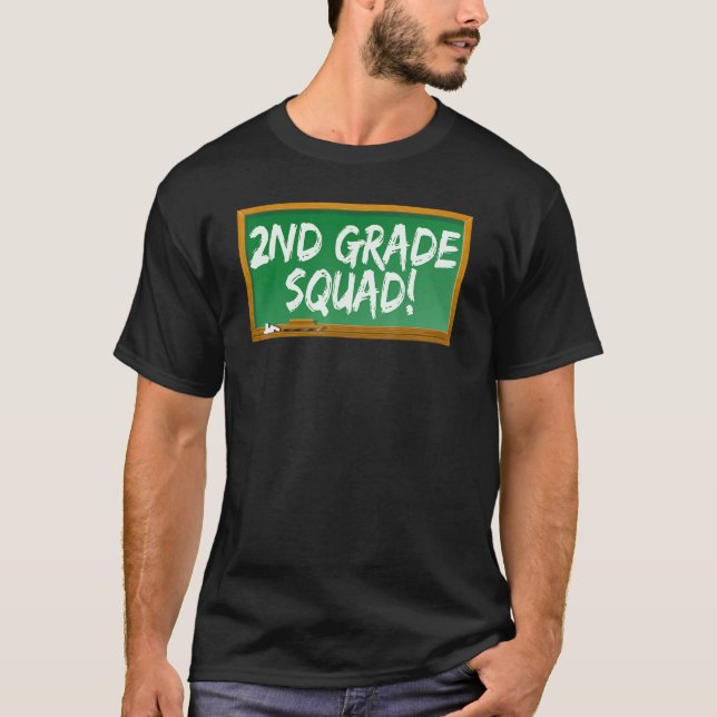 Camiseta 2nd Second Grade Squad Chalk Board (Anverso)