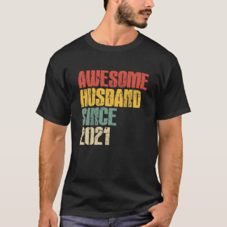 Camiseta 2nd Wedding Anniversary for Him Awesome Husband Si