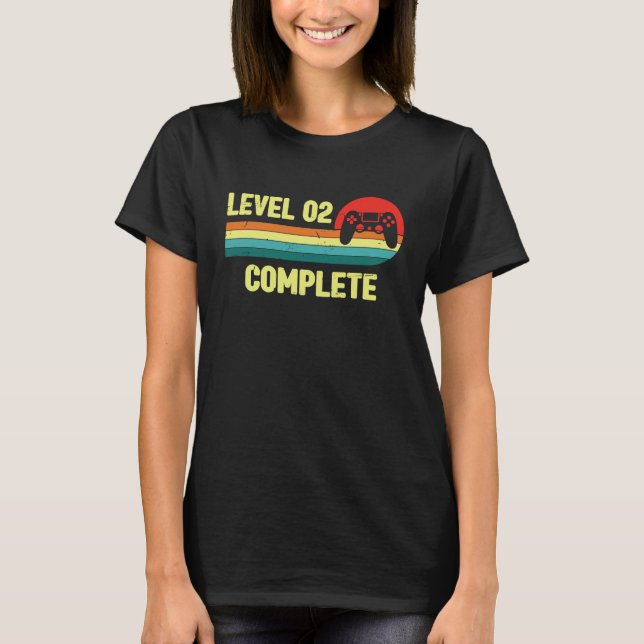 Camiseta 2nd Wedding Anniversary For Him Her  Level 2 Compl (Anverso)