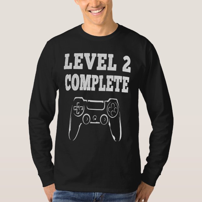 Camiseta 2nd Wedding Anniversary For Men Women Gamer Level  (Anverso)