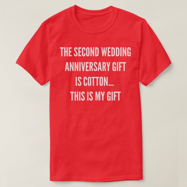 Camiseta 2nd Wedding Anniversary Gifts Cotton Him Husband H (Diseño del anverso)