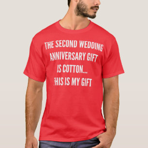 Camiseta 2nd Wedding Anniversary Gifts Cotton Him Husband H