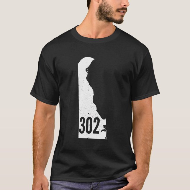 Camiseta 302 Código de área de esquema de estado del orgull (Anverso)