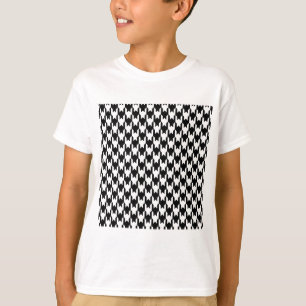 CAMISETA 302 PATRÓN DE PATRIMONIO DE HOUNDSTOOTH BLANCO NEG