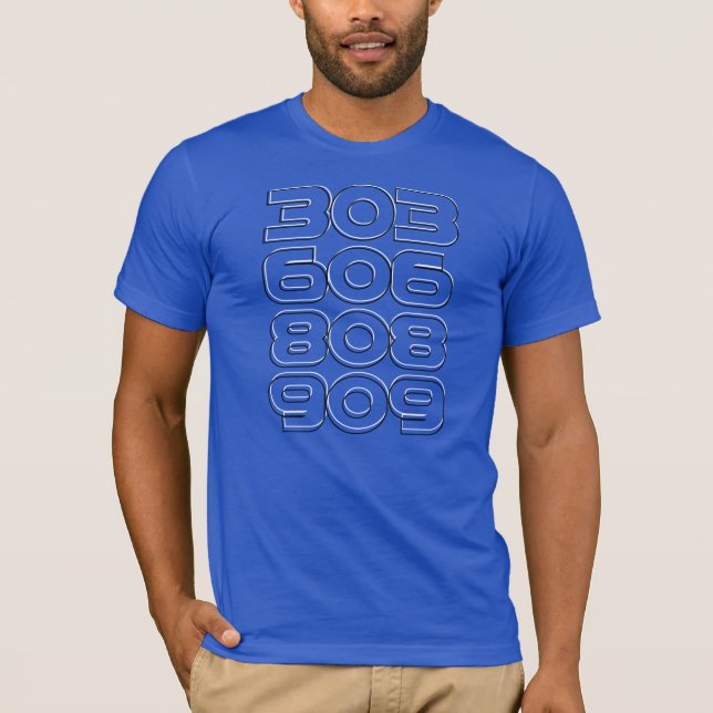 Camiseta 303 606 808 909 - Esbozo (Anverso)