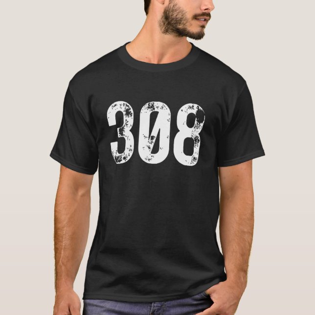 Camiseta 308 Area Code Grand Island NE Mobile Telephone Are (Anverso)