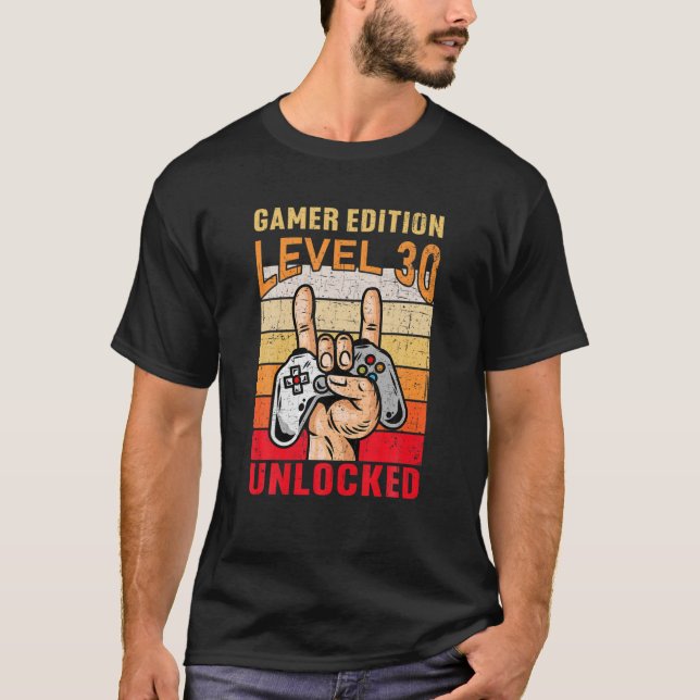 Camiseta 30.ª Edición De Videojuegos De Cumpleaños Nivel 30 (Anverso)