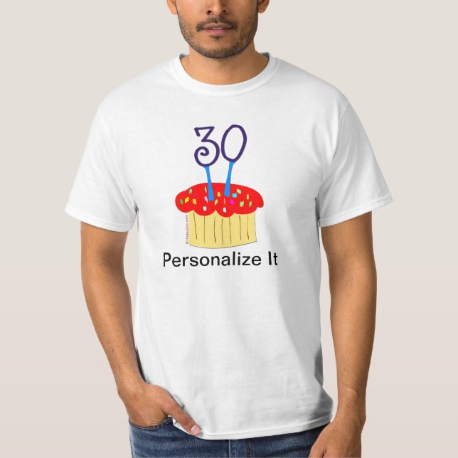 Camiseta 30.ª tarta de cumpleaños (Anverso)