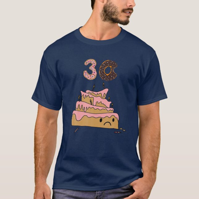 Camiseta 30.ª Torta De Cumpleaños Graciosa Broma Chiste Sar (Anverso)