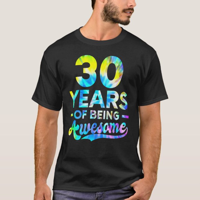 Camiseta 30.º colorante de cumpleaños: mujeres asombrosas 3 (Anverso)