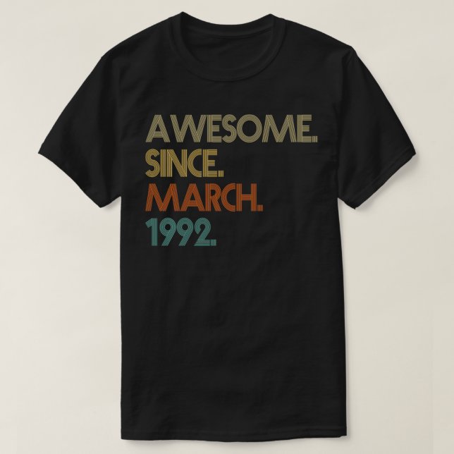 Camiseta 30.º cumpleaños increíble desde la época de marzo  (Diseño del anverso)